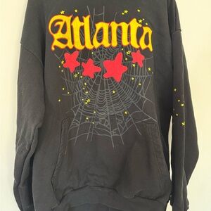 SP5DER Black Atlanta Graphic Men's Sweatshirt and Pants XXL
